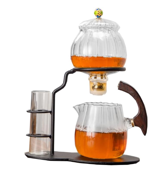 Fully automatic lazy tea set household high-end heat-resistant glass magnetic teapot